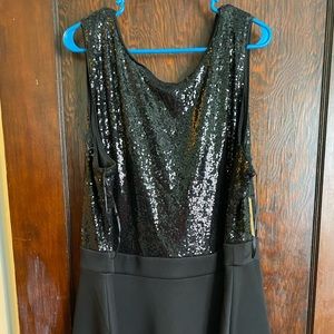LBD! Sequins on top and soft black dress